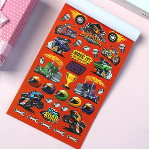 Ensemble d'autocollants Monster Vehicles pour garçons - 212 autocollants de voitures, camions et motos pour loisirs créatifs, emballage cadeau et décoration de fête - Product Image 4