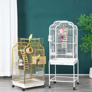 <span class=keywords><strong>Cage</strong></span> à oiseaux en or de luxe avec roulettes, grande <span class=keywords><strong>cage</strong></span> à perroquet pour décoration intérieure, <span class=keywords><strong>style</strong></span> européen, maison pour animaux de compagnie - Product Image 1