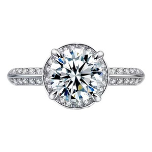 Anillo de Plata de Ley 925 con Moissanita de 1 Quilate, Diseño de Flor en Dos Tonos, para Dama y Caballero, Anillo de Compromiso, Boda, Propuesta de Matrimonio, a la Moda - Product Image 4
