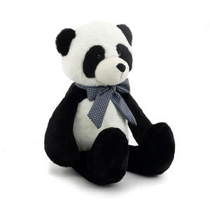 8644 Peluche <span class=keywords><strong>de</strong></span> Panda Negro <span class=keywords><strong>de</strong></span> 12 Pulgadas, Suave y Abrazable, con Lazo a Cuadros, Regalos para Niños para Cumpleaños y Navidad - Product Image 2