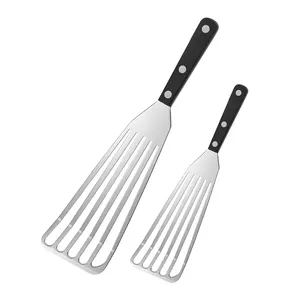 Hot selling high quality kitchen utensils stainless steel barbecue spatula pizza spatula fish spatula