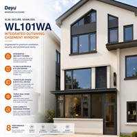 Современное распашное окно WL101WA из алюминиевого сплава, устойчивое к муссунам, с высокой водоотводимостью, водонепроницаемое, класс 6, для вилл (графика)