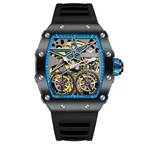 Relógios de pulso com faixa metálica de metal para mergulho em aço preto, produtos de fábrica personalizados de moda, com faixa metálica de baixo MOQ