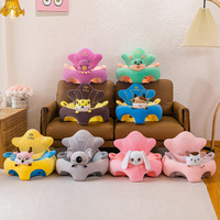 Nouveau style de siège de chaise de canapé pliable mignon en peluche pour enfants, meubles de jeu d'apprentissage de dessin animé, chaise assise pour bébé, vente en gros