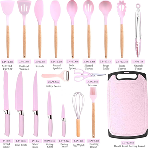 Nhà máy bán hàng trực tiếp nhà bếp đồ dùng Set 19 miếng thép không gỉ Nhà Bếp Knife Set, Silicone đồ nấu nướng. Hỗ trợ tùy chỉnh - Product Image 6