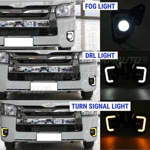 Paire de feux de jour à LED gauche et droite pour voiture, feux antibrouillard avec ampoules H11 6000K~6700K pour Toyota Hiace 2014-2018 2015 2016 - Product Image 3