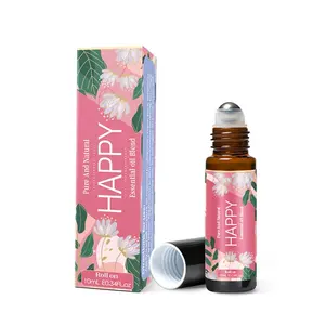 High Quality Wholesale Mood Booster Roll on Happy Blended Essential Oils 100% Pure Blend Oil 2 Years Aromatherapy Beauty Spa