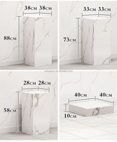 Podio de MDF de mármol de cubo cilíndrico de forma geométrica para cosméticos/escaparate accesorios de exhibición de ventana