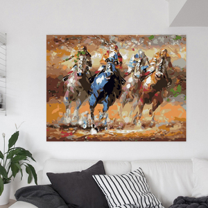 <span class=keywords><strong>Peinture</strong></span> sur toile <span class=keywords><strong>Cheval</strong></span> et cavalier <span class=keywords><strong>Peinture</strong></span> par numéros Peint à la main Décoration intérieure <span class=keywords><strong>Peinture</strong></span> à l'huile par numéros Art mural moderne Cadeau fait main - Product Image 3