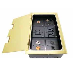 กล่องเต้ารับไฟฟ้าจินซานฮู 86x86x10 มม. ทองแดง พร้อมแผงเชื่อมต่อเครือข่าย RJ45 - Product Image 1