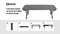 Table pliante légère en aluminium IGT, table portable d'extérieur pour le camping, le pique-nique, le barbecue, la pêche et les voyages en camping-car