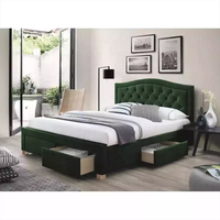 Échantillon gratuit Lit de luxe Double moderne en bois massif de luxe King Size