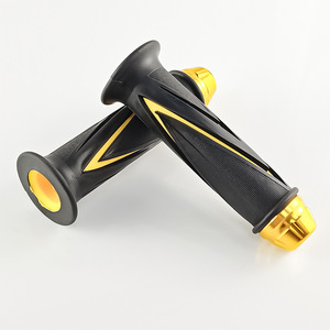 Poignées de guidon de moto Qiangye en alliage d'aluminium noir et or, épaisses et durables pour guidons de vélo - Product Image 3