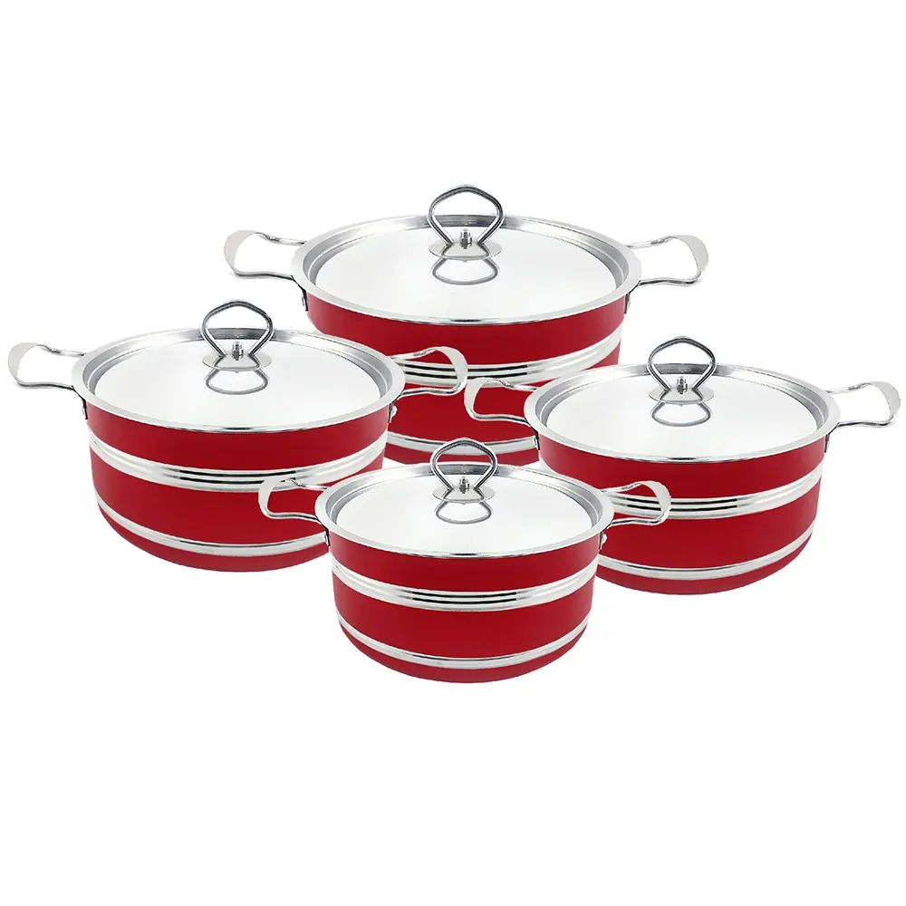 Kitchenware Wholesale 4Pcs Metal Stainless Steel Cookware Cooking Sets Pot