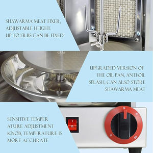 OT25 profesyonel Shawarma gaz 2 brülör ile ızgara makinesi propan döner kebap dikey Broiler - Product Image 5