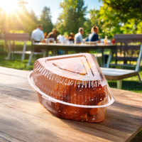 Conteneur alimentaire en PET transparent avec couvercles en plastique pour la cuisson du pain, l'emballage de gâteaux