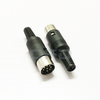 Konektor steker kabel pria 8 Pin DIN Dengan pegangan plastik 8 Pin steker Jack Male konektor Audio DIN