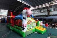 Lilytoys 2025 nouveau Design ferme thème maisons sautantes vache laitière videurs gonflables cochon château plein d'entrain avec toboggan