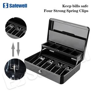 Pequeño bloqueo seguro de dinero Caja de Ahorro de caja con dinero negro bandeja clave - Product Image 4