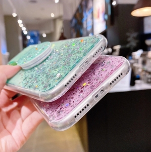 เคสโทรศัพท์ Realme 5/5i รุ่นใหม่ แฟชั่นสำหรับสาวๆ ประดับกลิตเตอร์ พร้อมที่จับนิ้วมือและขาตั้ง สำหรับ iPhone 12 สีชมพู และสำหรับ <span class=keywords><strong>VIVO</strong></span> Y11/Y12/Y15/Y17 - Product Image 3
