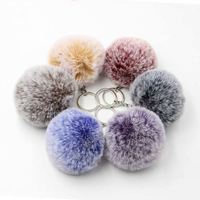 Coloré Pom Pom Porte-clés Faux Fourrure Boule Pompons Porte-clés Frost personnalité Pompon en peluche Porte-clés pour fille femme sac charme cadeau