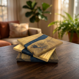 Elegante Juego de Posavasos de Resina con Diseño de Flujo de Río, Decoración de Mesa, Almohadillas para Bebidas, Tapetes de Escritorio Hexagonales, Cuadrados y Redondos - Product Image 1