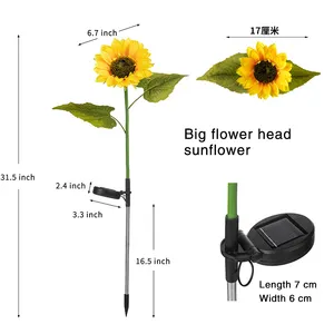 Howlighting lentera LED, lampu bunga matahari dekorasi halaman taman luar ruangan suasana Festival halaman rumput