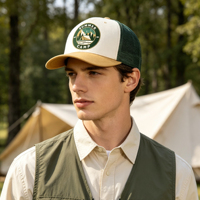 Gorra Trucker Personalizada con Logotipo Bordado, Malla de Dos Tonos, Servicio Personalizado, para Campamento al Aire Libre, Visera Curva