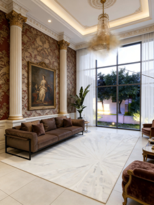 Tapis tissé Wilton, tissé à la machine, motif abstrait, tapis de sol personnalisé en usine - Product Image 3