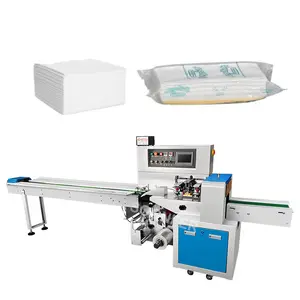 Máquina de embalagem para papel facial, saquinha horizontal automática multifuncional para lenços