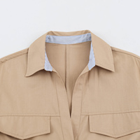 Robes longues décontractées d'été pour femmes, couleur kaki, col rabattu, boutonnées, avec ceinture, manches courtes, style tendance