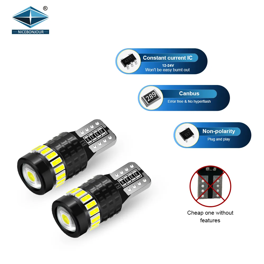 OEM NEW HOT Super Bright 3014 SMD Canbus w5w 194 168 wedge Interior T10 led car bulbs Luz luces focos para auto vehicle lighting
