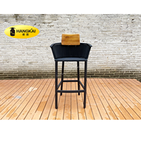 Tabourets de bar modernes pour l'extérieur Tabourets de bar noirs Tabourets de bar français empilés Chaise en corde d'aluminium