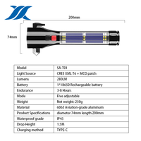 Lampe torche LED SA-T01 à lumière puissante, multifonction, marteau de sécurité automobile, éclairage de travail pour situations d'urgence et de secours, rechargeable par USB