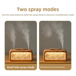 New Snow Mountain 600ml Humidifier Creative Fireplace Atmosphere Lamp Household Home Office <b>Desk</b> <b>Large</b> Capacity - Product Image 5