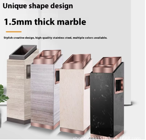 غطاء تجاري مفتوح من الفولاذ المقاوم للصدأ حاوية منفضة سجائر لإدارة نفايات الاستخدام الداخلي للفنادق - Product Image 4