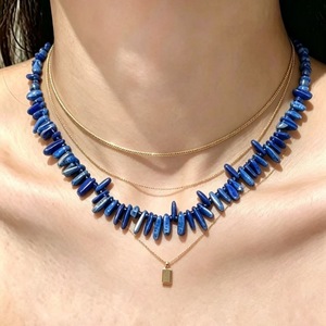 <span class=keywords><strong>Collana</strong></span> Irregolare in Lapislazzuli Naturale, <span class=keywords><strong>Collana</strong></span> Statement con Perle a Punta in Pietra Blu Grezza Naturale, Gioielli Personalizzati - Product Image 3