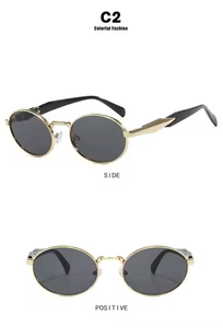 Fashion Elliptical Punk <b>Sunscreen</b> sun glasses Luxury Retro UV Resistant Women's Sunglasses Factory Wholesale Price 2025 - Product Image 4