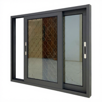 Diseño moderno Hurricane Impact Doble vidrio tintado Balcón Marco de aluminio Ventana corredera con pantalla