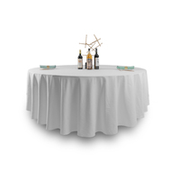 Passen Sie runde weiße pu Hochzeits feier Event Tischdecke Polyester 120 runde Tischdecke an