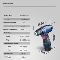 Taladro Atornillador Inalámbrico Dongcheng con Batería de Litio, Taladro de Impacto Recargable, Velocidad Variable Infinita, Modelo DCJZ para el Hogar, 6 Meses de Garantía