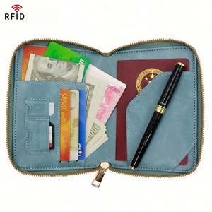 RFID Blocking Passport Holder Travel <b>Wallet</b> with Zipper, Multi-Pocket <b>Document</b> Organizer for Safe International Trips - Product Image 3