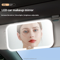 Pu Voyage Eva Cloisons De Stockage Cosmétique Cas Light up Box Vanity Organisateur Portable Maquillage Sac Miroir Avec Lumière Led