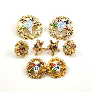 Masonik fabrika ucuz fiyat OES pin <span class=keywords><strong>sunburst</strong></span> sipariş doğu yıldız özel masonik OES yaka pin - Product Image 5