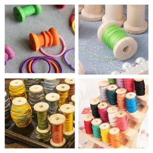 Natural Wood Spool Handmade Solid Wood <b>Retro</b> Craft Supply For DIY <b>Decorations</b> And Winding Coil - Product Image 4