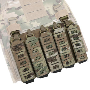Pochette tactique rapide pour chargeur avec système Molle et sangles de retenue élastiques pour gilet de chasse et harnais de poitrine, dotée de la technologie auto-agrippante - Product Image 1