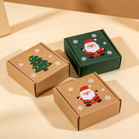 Boîte d'emballage cadeau de Noël festive, boîte en carton ondulé kraft personnalisée imprimée pour la saison des fêtes