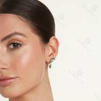 Boucle d'oreille Gemnel en argent 925, style bohème, avec diamants CZ, pierre naturelle marquise, bijoux