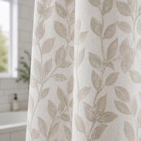 Rideau de douche 5% lin, 95% polyester avec 12 œillets, 165 GSM, 72*72 pouces, motifs imprimés personnalisés