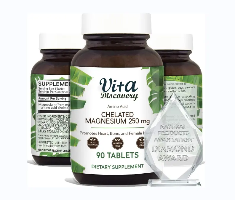 Helated magnezyum oksit tablet Amino asit şelat teşvik sağlıklı kemikler diş sağlığı ve geliştirir kalp sağlığı